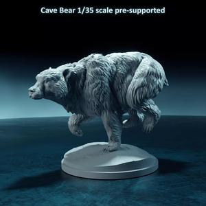 Cave bear running 1-35 scale pre-supported prehistoric animal