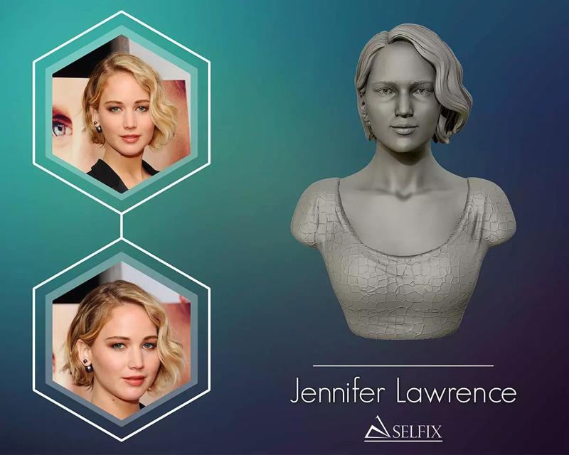 Jennifer Lawrence portrait sculpture