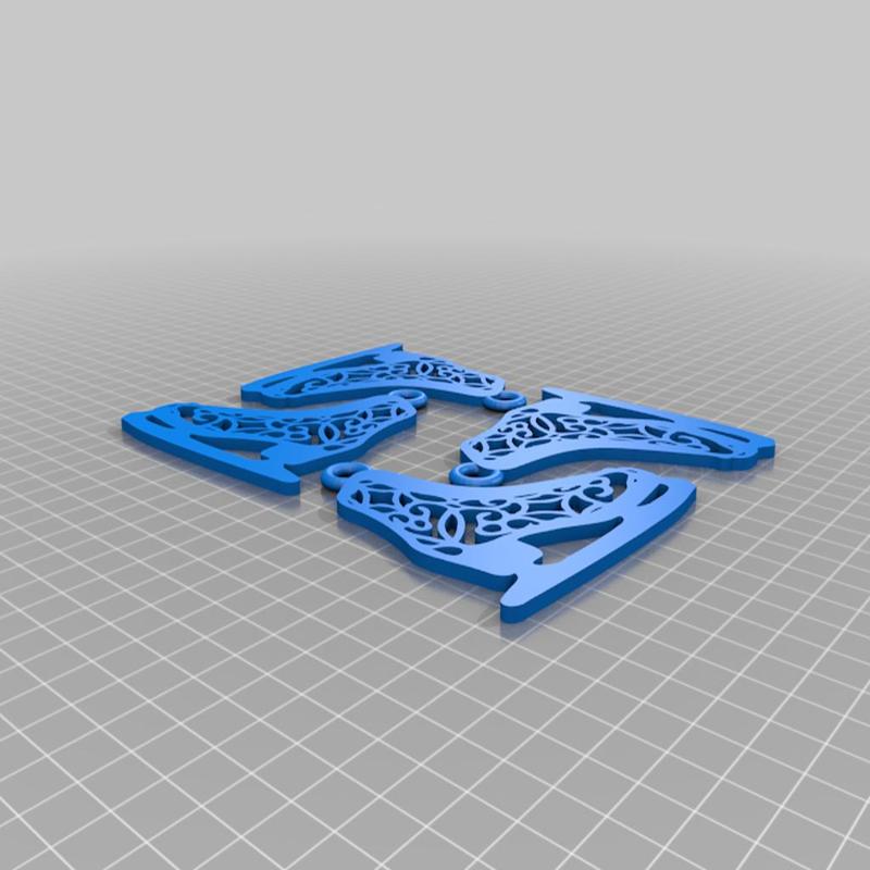 4 ice-skate Ornaments