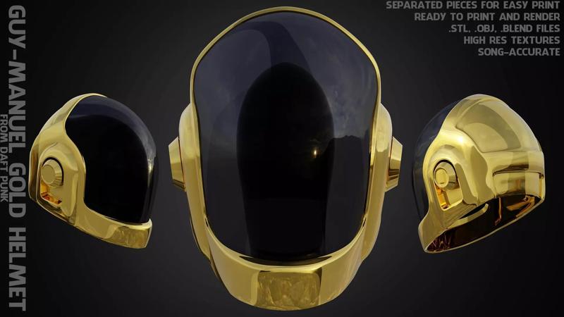 Daft Punk Guy-Manuel Gold Helmet
