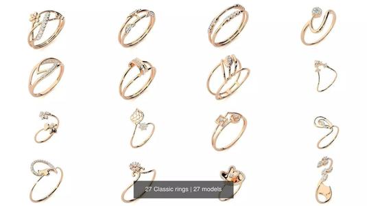 27 Classic rings 3D Model Collection