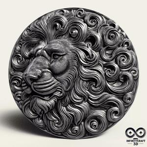 Lion Head Relief No2 STL file for 3d Printing or CNC