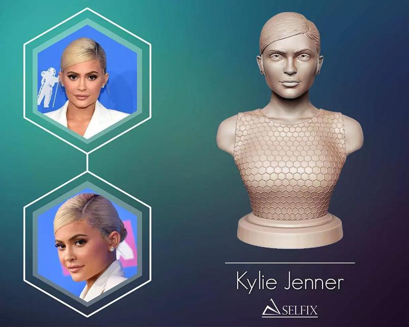 Kylie Jenner portrait sculpture
