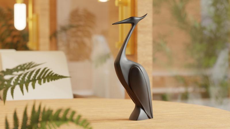 Graceful Egret Sculpture – Minimalist Bird Decor