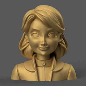 Cute Cartoon Girl Bust – 3D Printable STL for Decoration