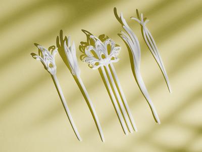 Resin Hair Accessory, Digital Stl Hair Stick File, 3d Printer Stl Hair Combs, Styling Hair Jewelry Bundle, Instant Download