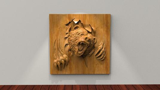 Bear 3D STL Model for CNC Router, Artcam, Vetric, Engraver, Relief, Carving, Cut 3D, Stl File For Cnc Router, Wall Decor