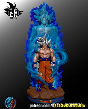 Diorama SonGoku Ultra Instinto com espirito em escala 1/6