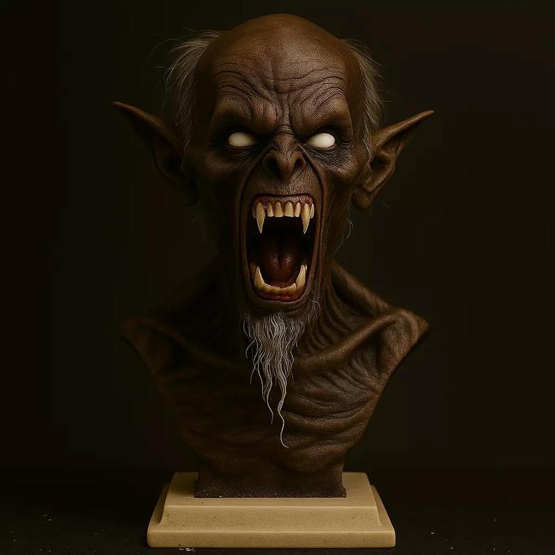 Demon Bust  3D Horror Sculpture