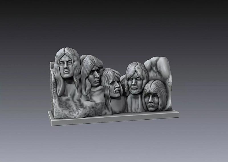 Deep Purple in Rock sculpture Rushmore mountain