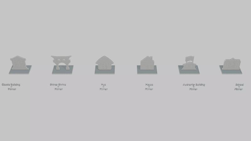 Construction Buildings Mini Pack Emoji Statues