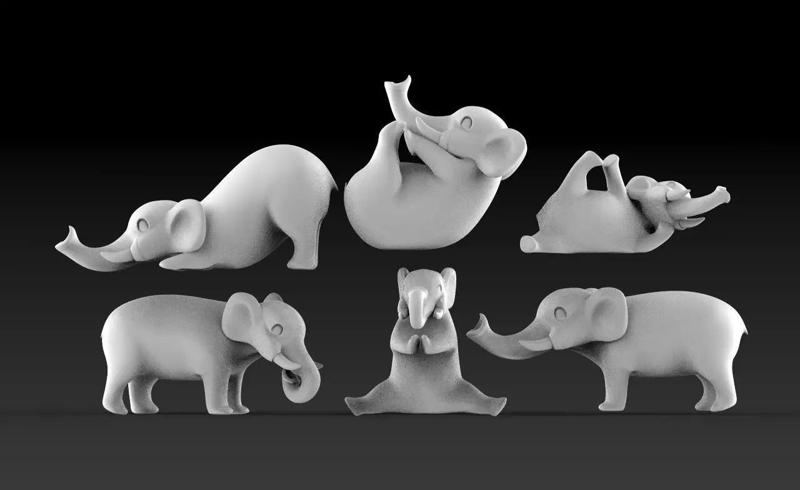 elephants three elephant figurines