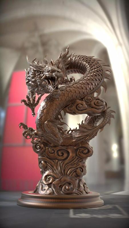 chinese dragon   Flying Dragon statue 3D print model