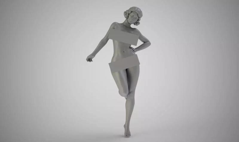 Euphoria silver nude woman