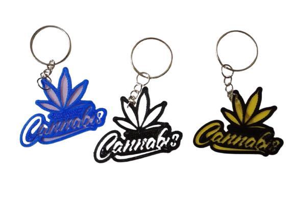Cannabis grow leaf keychain