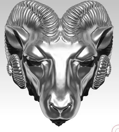 Ram head animal goat detailed bust