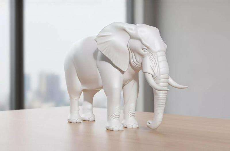 Realistic Elephant 3D Printable
