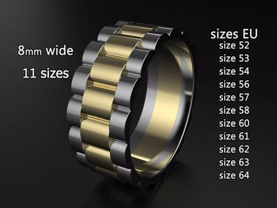 wideng  ring two tone 8mm wide 3D Model Collection