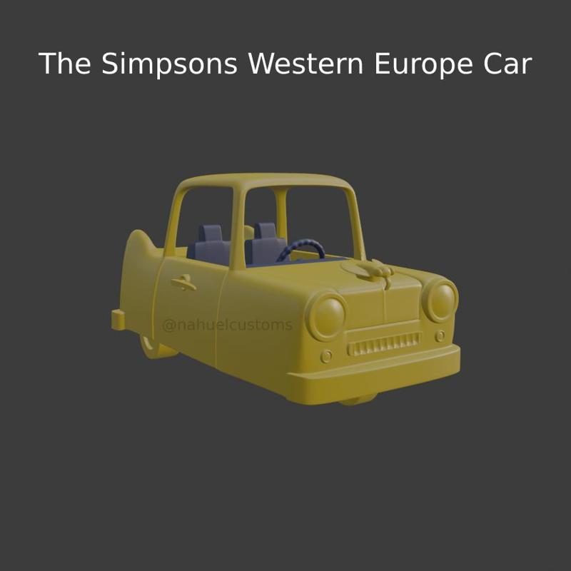 The Simpsons Western Europe Car - SHE'LL GO 300 HECTARES ON A SINGLE TANK OF KEROSENE. - WHAT COUNTRY IS THIS CAR FROM? IT NO LONGER EXISTS - PUT IT IN "H."