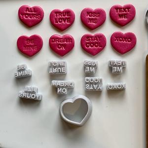 Word hearts stamp set with heart cutter