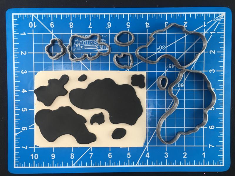 Cow Spots Multipiece Fondant Cookie Cutter Set Multiple Sizes