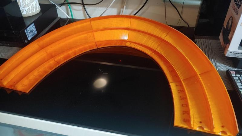 Custom 2 lane U curved track for Die Cast Cars Racing - Download, extract zip, 3D print STL files and fun racing
