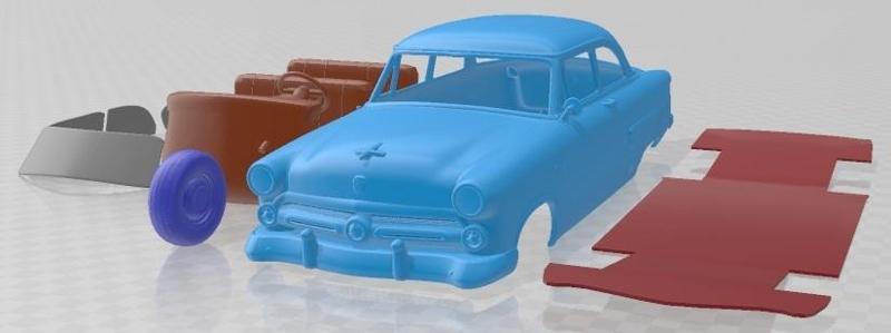 Ford Mainline (70A) Tudor Sedan 1952 Printable Car