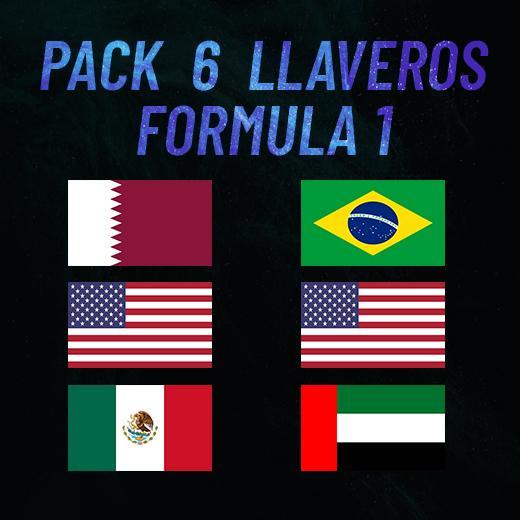 PACK 6 KEY RINGS - FORMULA 1 - 2024
