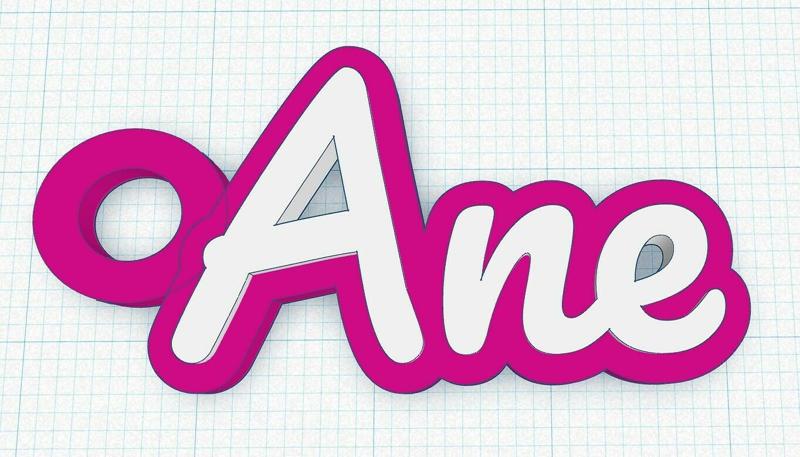 Fancy Keychain Name Tag - Ane