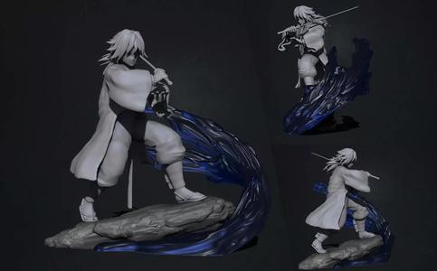 kimetsu no yaiba - demon slayer - tomioka giyuu 3d print statue