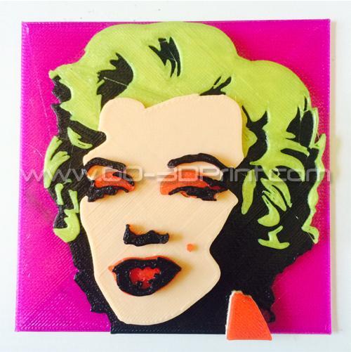 3d Printed Andy Warhol Marilyn Monroe 1967 hot pink 