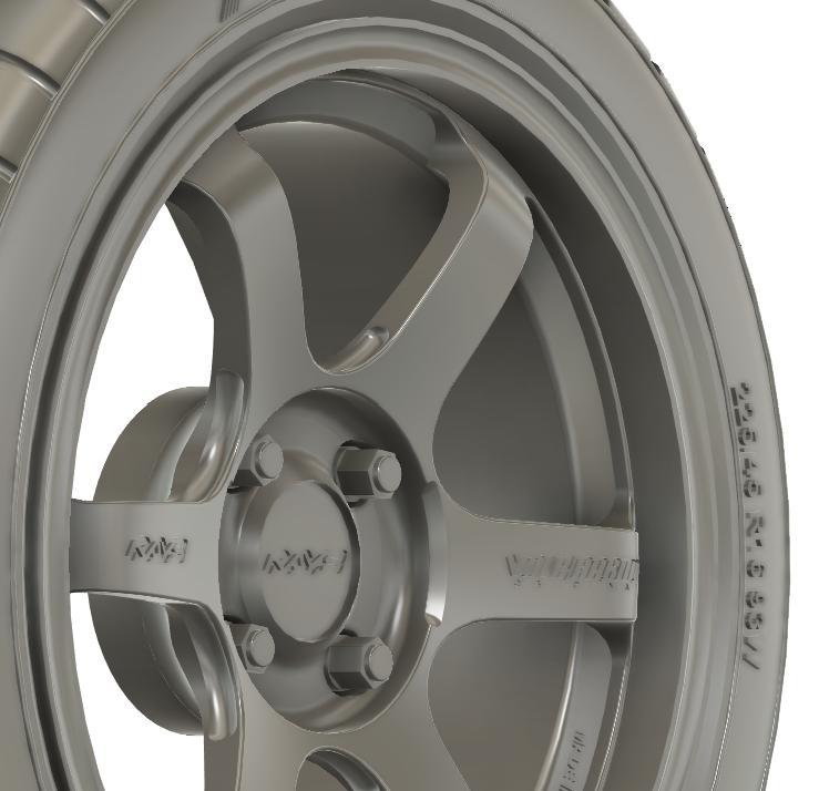 1/24 16x7 (F4) Rays TE37 Sonic Black Shadow Ltd wheels