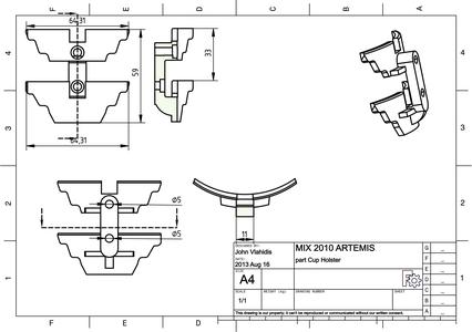 Στήριγμα ποτηριού MIX 2010 ARTEMIS part Cup Holster