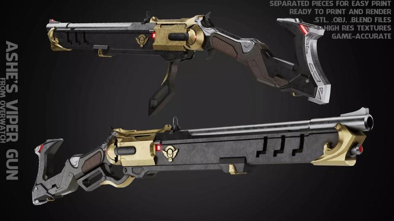 Overwatch Ashe Viper Gun for Cosplay