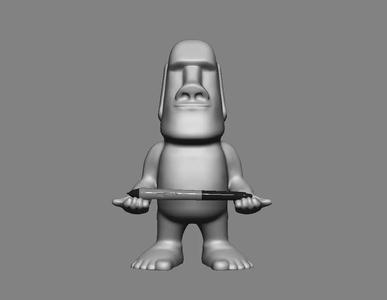 Moai 3D printed model  - Pen Holder