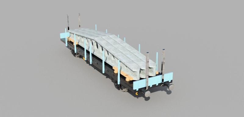 1/87 - HO Scale - Concrete Beam Type 4 Cargo Train