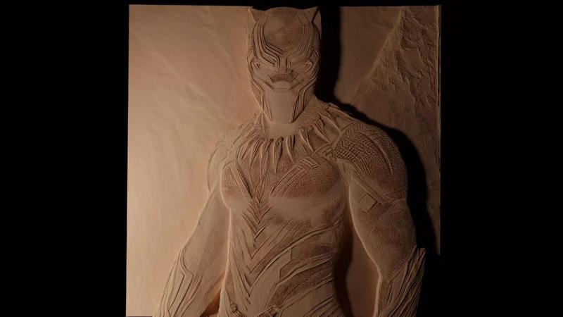 Black Panther Marvel CNC 3d Print High Relief Sand Casting