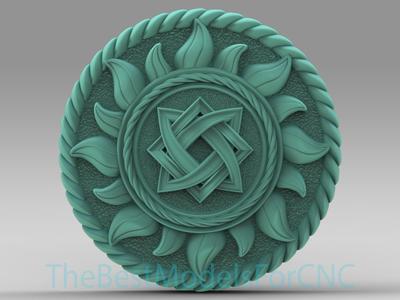 3D Model STL File for CNC Router Laser & 3D Printer Sunflower With Symbol