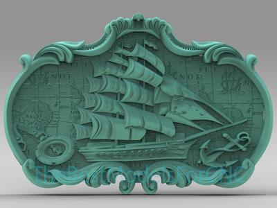 3D Model STL File for CNC Router Laser & 3D Printer Sail Warship Frame