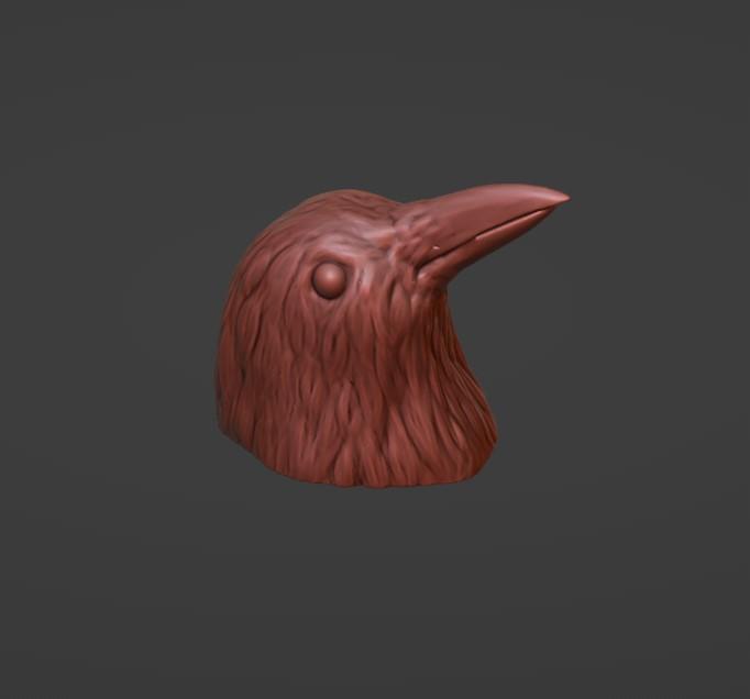 Crow / raven head - token for board games.