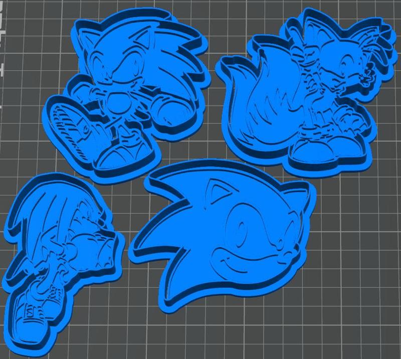 Sonic Video Game pack 4 cookie cutters