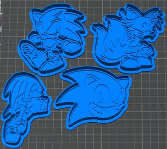 Sonic Video Game pack 4 cookie cutters