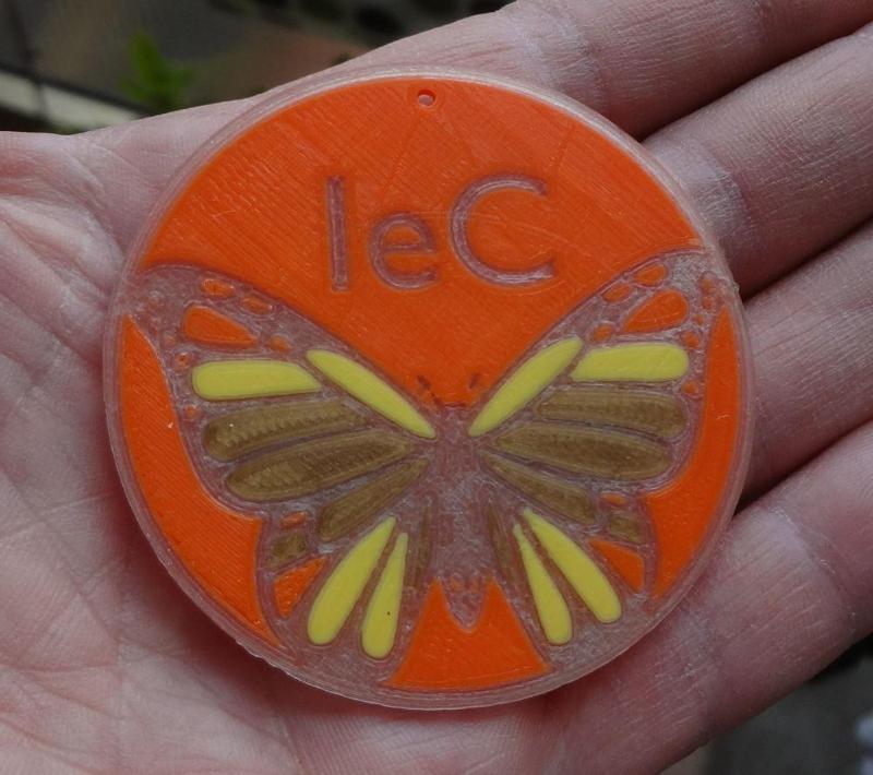 Phosphorescent butterfly with logo