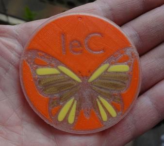 Phosphorescent butterfly with logo