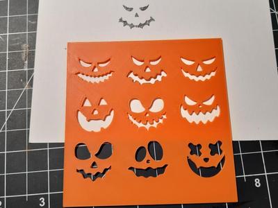 Pumpkin Faces Stencil 