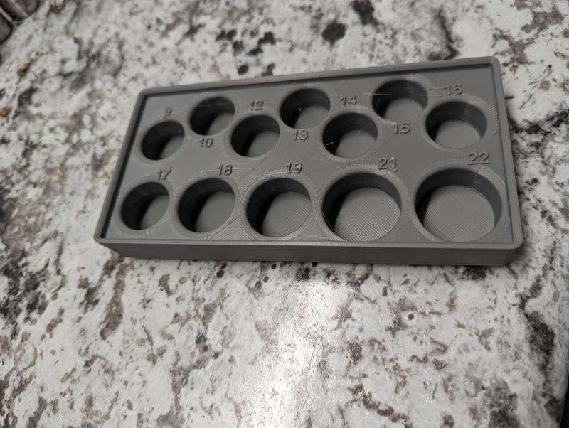 Gridfinity Crafstman 1/2 inch drive socket organizer metric