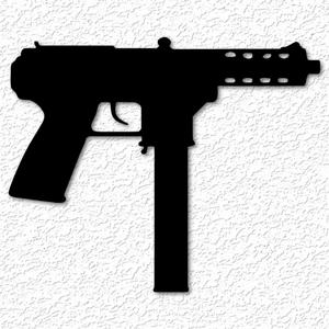 Tech 9 uzi wall art automatic gun wall decor 2d art