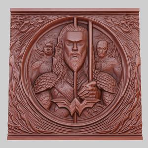 Aquaman 3d printer relief medallion obj stl