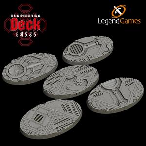 LegendGames 60mm x 35mm Engineering Deck Bases - Oval magnetised Sci-Fi