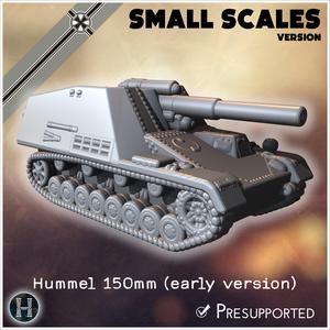Hummel 150mm (18M Sf auf Geschutzwagen III-IV) (Sd.Kfz. 165) (early version) (small scales version) - Germany Eastern Western Front Normandy Stalingrad Berlin Bulge WWII 4mm 6mm 10mm 12mm